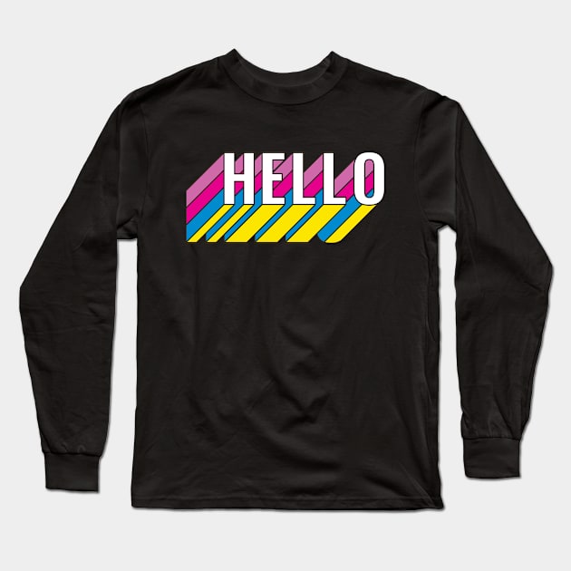Hello Retro Long Sleeve T-Shirt by superdupertees
